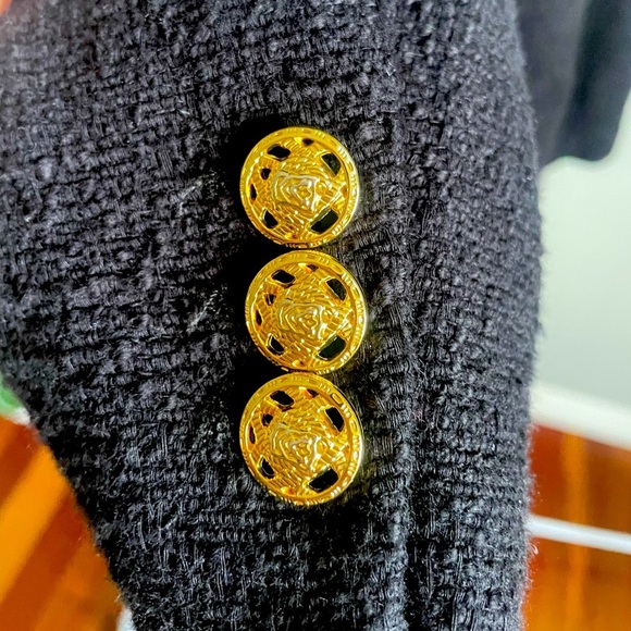 Zara Black Tweed Blazer With Gold Buttons Size XS - Picture 4 of 4